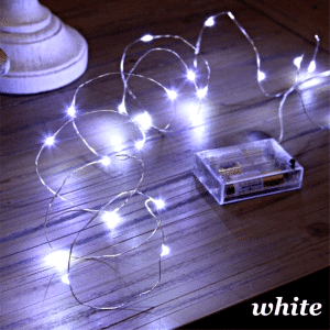 Batteri Wire LyskÃ¦de med 50 LED - IndendÃ¸rs-Hvid