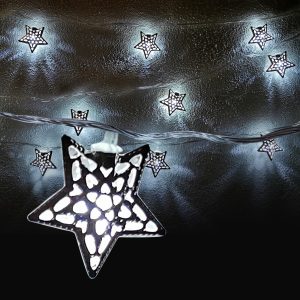 LED-Lyskæde m/Sølv Stjerner (3,5 meter)
