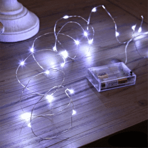 LED lyskæde/juletræskæde - 100 LED lys - Vandtæt - Indendørs & udendørs brug - HVID - 10 meter