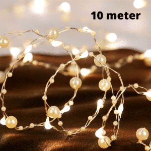LED wire lyskæde m. perler-10 Meter