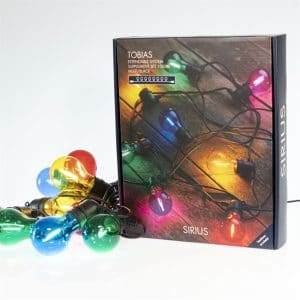 Sirius Tobias forlængersæt - lyskæde med 10 multifarvet LED-pærer