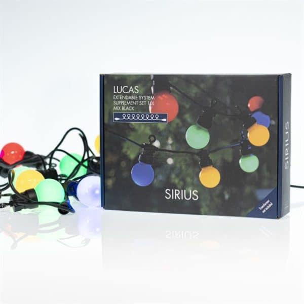 Sirius Lucas LED-lyskæde multifarvet - Forlængersæt 10 pærer