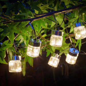 Firefly Jar LED-lyskæde med solcelle, 10 lyskilder