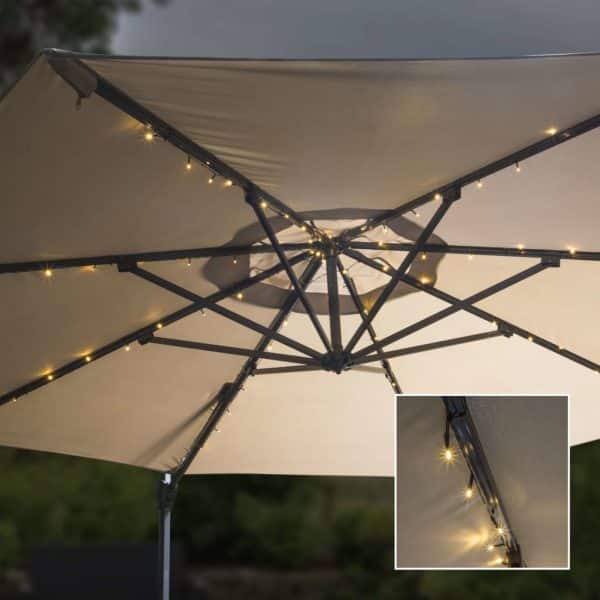 HI soldrevet parasollyskæde LED 130 cm