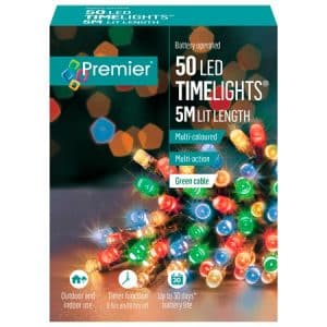 Premier 50 LED Batteridrevet Multifarvet Lyskæde - 5 meter