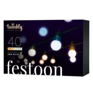 Twinkly Festoon Party Lights LyskÃ¦de 40LED AWW G45 Bulbs