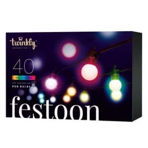 Twinkly Festoon Party Lights LyskÃ¦de 40LED RGB G45 Bulbs