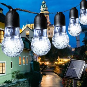 COSY udendørs LED lyskæde med solceller - 20 LED lys / 3.5m - Hvid