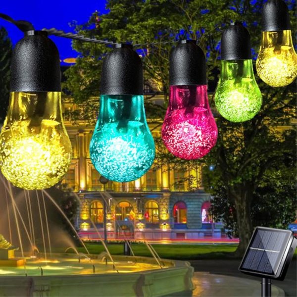 COSY udendørs LED lyskæde med solceller - 30 LED lys / 5m - Multifarvet