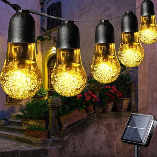 COSY udendørs LED lyskæde med solceller - 50 LED lys / 7m - Varm gul