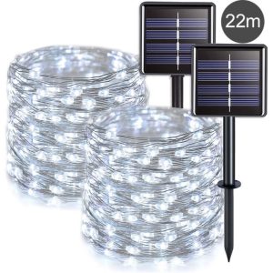 Fairy Udendørs LED Lyskæde med SOLCELLER - 200 LED lys / 22m - Hvid