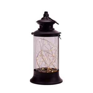 Cylinder lanterne m. LED og timer - H27,8 cm