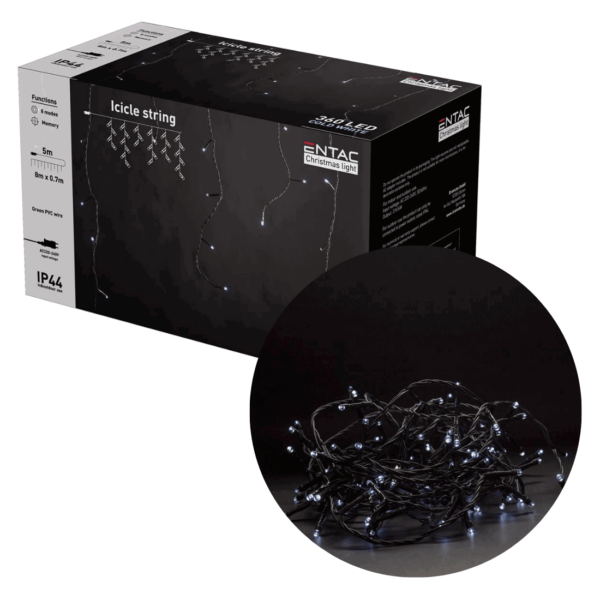 Istappe lyskæde - CW - 6400K - IP44 - 8 M