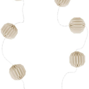 LED-lyskæde Kave Home Yulia nordisk papir julekæde 10 LED magnetisk foldbar 250 cm beige glitter