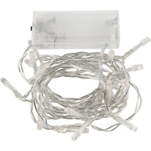 Lyskæde, 3,15 m, transparent - med 20 stk. LED-lys