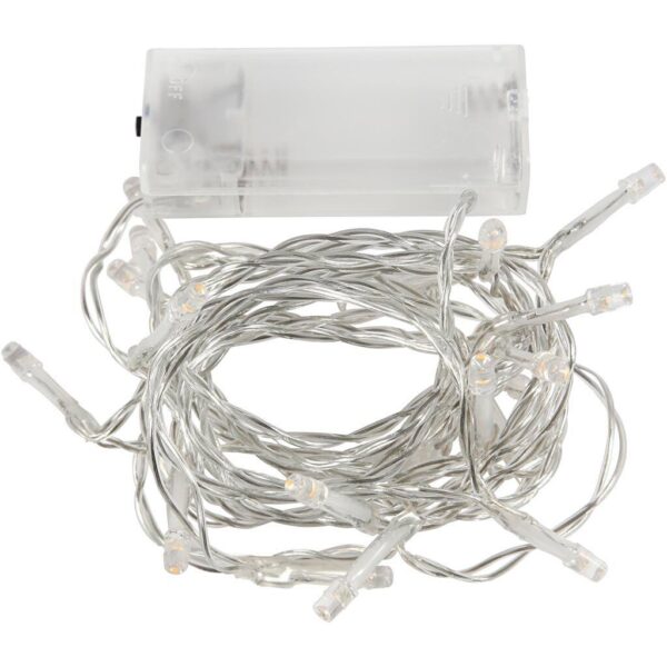 Lyskæde, 3,15 m, transparent - med 20 stk. LED-lys