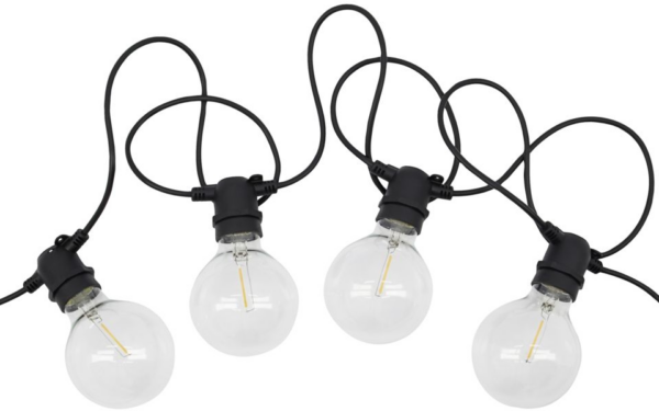 Lyskæde LED House Doctor Function 10,2 m sort med 10 glaspærer