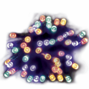Grundig solcelle lyskæde med 50 LED - 6,4 m, multicolor