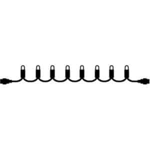 SIRIUS Tech-Line udendørs lyskæde, 90 varm hvide lys, 9 meter, forlænger