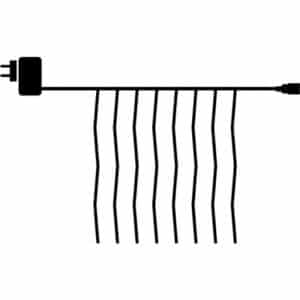 Sirius Top-Line udendørs lysgardin, 100 varm hvide lys, 1,1x1 meter, startsæt