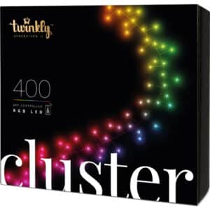 Twinkly Cluster udendørs lyskæde, 400 farvede lys, 6 meter
