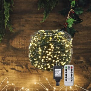 LED-Lyskæde m/fjernbetjening og 8 lysindstillinger - 30/40/50 meter - - 40 meter