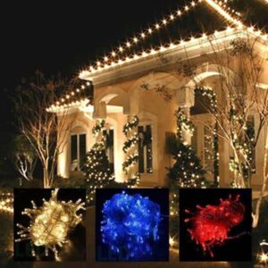 LED-lyskæde - 100 LED indendørs/udendørs 10 meter, varm hvid, rød, grøn, multifarvet eller blå - Blå