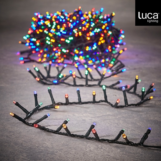 Lyskæde med 1000 farvede LED lys 20 m lang