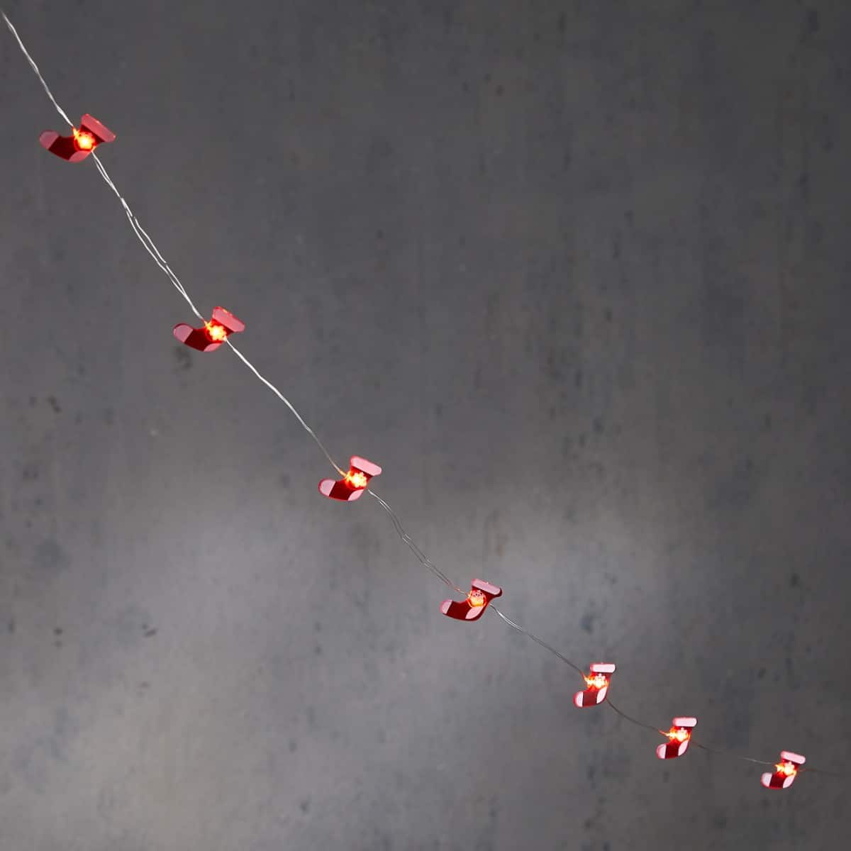 Lyskæde med julesokker