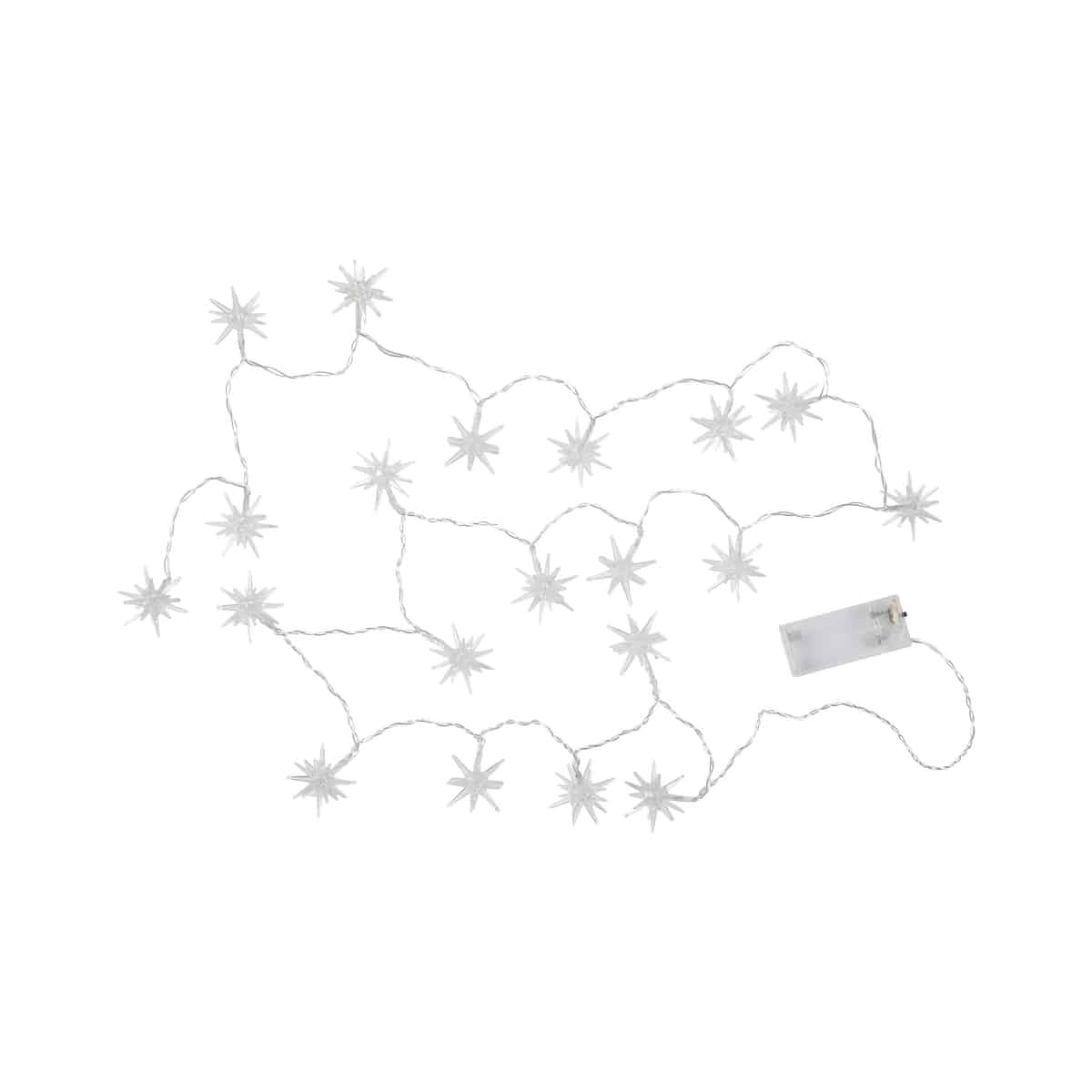Lyskæde med stjerner og 20 LED-lys