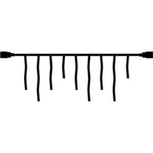 6 stk Sirius Top-Line istapper udendørs lyskæde, 100 varm hvide lys, 2,5x0,75 meter, forlænger