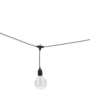 Lyskæde House Doctor Filan 6,4 m LED sort - indendørs/udendørs, 6 pærer, glas/kobber/metal